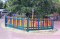fenced children's play area